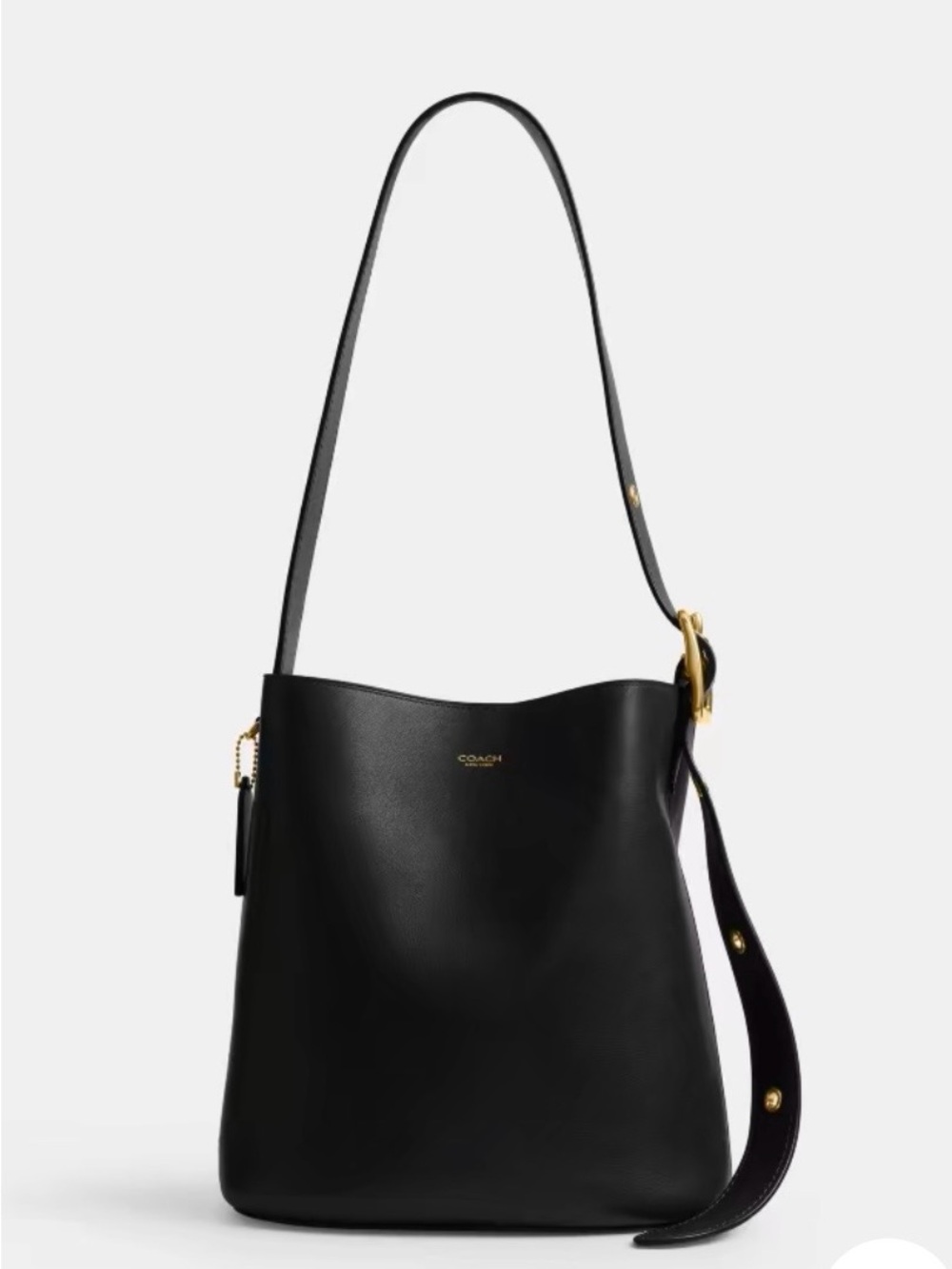 🖤 NWT COACH BLEECKER  BLACK SMOOTH LEATHER BUCKET BAG!🖤🖤 - Picture 7 of 14